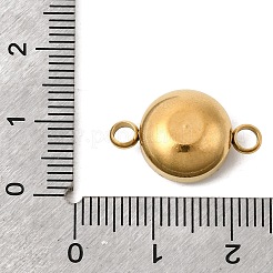 Breloques connecteurs à maillons plats ronds en acier inoxydable 304 avec pierre de naissance en verre K9 facetté&nbsp;STAS-F139-042G-A10