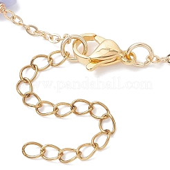 Creazione di braccialetti con catena a maglie in ottone e perle d'acqua dolce naturali e agata sintetica blu a forma di stella&nbsp;AJEW-JB01456-01