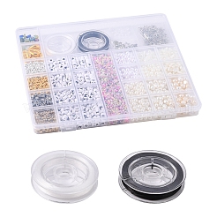 Kit de fabrication de collier de bracelet de boucle d'oreille de perle d'imitation de bricolage&nbsp;DIY-FS0003-15