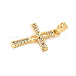 Pendentifs avec zircon cubiques à micro-pavés en laiton&nbsp;KK-U056-51G