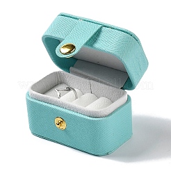 Rechteckige Aufbewahrungsboxen für Schmuckringe aus PU-Leder&nbsp;CON-K002-06C