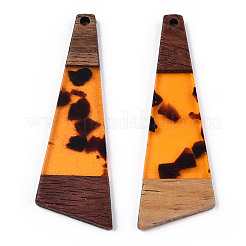 Grandes colgantes de resina transparente y madera de nogal&nbsp;X-RESI-TAC0017-71-B01