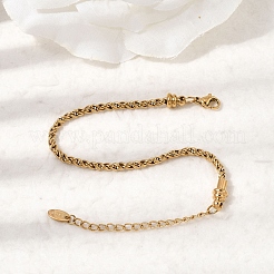 Bracelets en chaîne corde en acier inoxydable 304 pour femmes&nbsp;BJEW-A158-02C-G