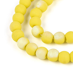 Fili di perline di vetro opaco satinato&nbsp;GLAA-T032-P6mm-MBB16