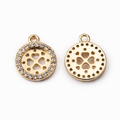 Breloques en laiton zircon cubique transparent&nbsp;KK-WH0050-14G