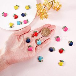 30 Uds. Colgantes de esmalte de aleación chapado en estante de 5 colores&nbsp;ENAM-SZ0005-84