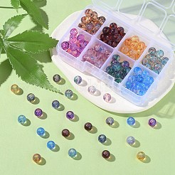 160 Stück 8 Farben transparente Backfarbe Glasperlen&nbsp;DGLA-YW0001-05