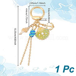 1 porte-clés en alliage de zinc en forme de coquillage&nbsp;KEYC-NB0001-83