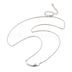 925 Halskette mit Boot-Anhänger aus Sterlingsilber mit klarem Mikropavé und Zirkonia für Damen&nbsp;NJEW-D315-02P