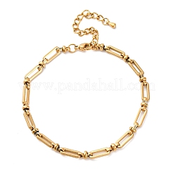 Tobilleras de cadena de eslabones ovalados largos de acero inoxidable 304&nbsp;AJEW-A057-10G