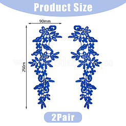 Blumen-Polyester-Stickerei-Spitzenornament-Zubehör&nbsp;PATC-WH0005-53B