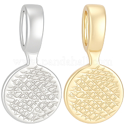 2 pz 2 colori 925 fermagli piatti in argento sterling da incollare&nbsp;STER-BBC0009-76