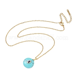 Colgante geométrico de piedra mixta natural y sintética con cadena de cable de acero inoxidable 304&nbsp;NJEW-JN06675