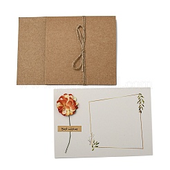 Dankeschön-Grußkarten aus getrocknetem Nelkenpapier&nbsp;AJEW-K043-01E