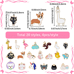 80pcs 20 styles de pendentifs en émail en alliage&nbsp;ENAM-SC0007-08A