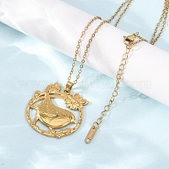 Colliers à pendentif en acier inoxydable 304 avec chaîne câble pour hommes et femmes&nbsp;NJEW-K308-03E-G