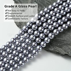 Umweltfreundliche runde Perlenstränge aus gefärbtem Glasperlen&nbsp;HY-A002-8mm-RB028