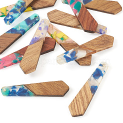12 pendentif en résine et noyer de 6 couleurs&nbsp;FIND-TA0006-36D