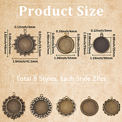 16 stücke 8 stile legierung anhänger cabochon einstellungen&nbsp;TIBEP-SC0003-51