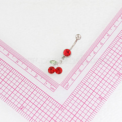 Kirsche Legierung Rubin Strass baumeln Bauchnabel Ringe&nbsp;FS-WG98245-01