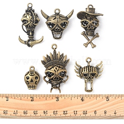6 Stück 6 Stile Halloween-Legierungsanhänger&nbsp;FIND-FS0001-47