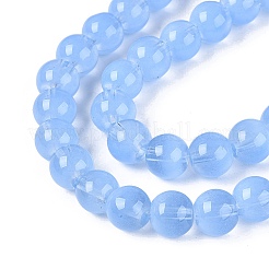 Hilos de cuentas de imitación de ojo de gato de vidrio transparente&nbsp;GLAA-Q110-01B-05