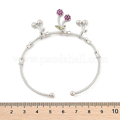 Bracelets à breloques en forme de fruits en laiton micro pavé de zircones cubiques pour femmes&nbsp;BJEW-Z089-01P-02
