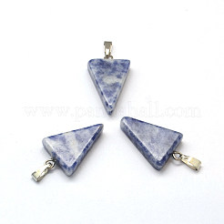 Pendenti con diaspro triangolo blu naturale&nbsp;G-Q356-01