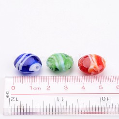 Colore misto del lampwork fatti a mano rotonda piatta perline&nbsp;X-DT283J