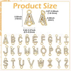 26 pièce 26 styles de breloques de connecteur en alliage de cristal strass&nbsp;FIND-CJZ0001-001KCG