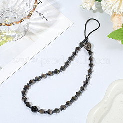 Sangles mobiles en perles de verre avec tête de mort&nbsp;HJEW-WH20021-09A