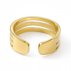 Bague manchette en acier inoxydable 304 avec placage ionique (IP) pour femme&nbsp;RJEW-C060-34G