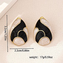 Orecchini a bottone in lega di zinco smaltati&nbsp;FS-WG34E84-01
