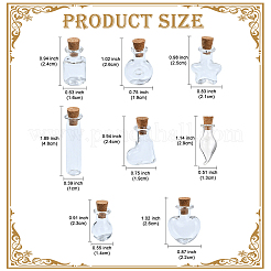 16 pz 8 stili mini contenitori di perline di vetro borosilicato alto&nbsp;BOTT-YW0001-03