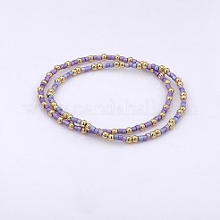 2 Stück 2 Stile Boho Glas Saatperlen Stretch-Armband-Sets&nbsp;BJEW-SW001587