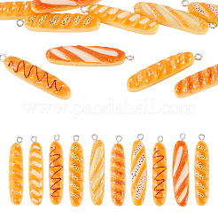 Ensemble de 10 pendentif miniature en résine représentant des aliments pour le petit-déjeuner&nbsp;FIND-TA0008-32
