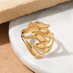 Offene Manschettenringe aus 304 Edelstahl für Unisex&nbsp;RJEW-Q003-05G