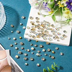 300 pièce de perles strass plates rondes à coudre&nbsp;STAS-TA0006-18