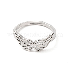 Bague réglable à ailes creuses en acier inoxydable 304 anti-ternissement pour femme&nbsp;RJEW-L107-033P