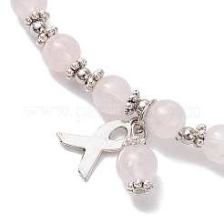 Natürliche runde Rosenquarz-Armbänder&nbsp;BJEW-JB10950