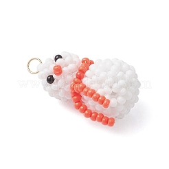 Schneemann-Anhänger aus Glasperlen&nbsp;PALLOY-MZ01007-05