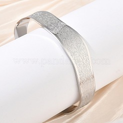 Armreifen aus Edelstahl 304 mit abstraktem Muster für Damen&nbsp;BJEW-D466-04P