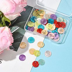 56 Stück 7 Farben sprühbemalte natürliche Capiz Muschel Verbinder Charms&nbsp;SSHEL-FS0001-09