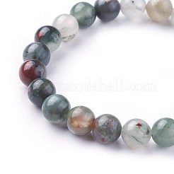 Bracelets stretch naturel pierre de sang africaine&nbsp;X-BJEW-F380-01-B01