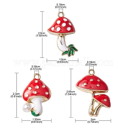 6 Stück 3 Stile Herbstthema umweltfreundliche Legierungs-Emaille-Anhänger&nbsp;ENAM-YW0003-34