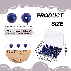 2 Strang natürliche Lapislazuli-Perlenstränge&nbsp;G-NB0003-18