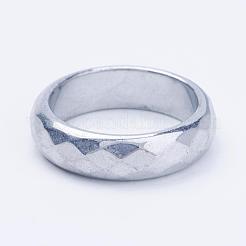 Electrochapa anillos de hematita sintético no magnéticos&nbsp;RJEW-F068-16mm