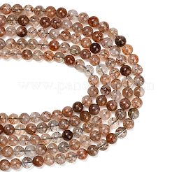 Natürliche Stränge aus Rutilquarzperlen in Schwarzgold&nbsp;G-L657-B02-8mm