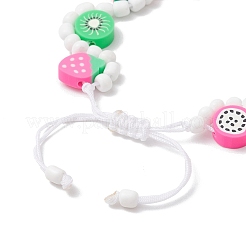 Handgemachte Armbänder aus Polymerton und Glasperlen mit gemischtem Obstmotiv&nbsp;BJEW-JB12043