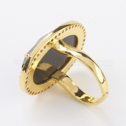 Verstellbarer Fingerring aus natürlichem & synthetischem Mischstein&nbsp;RJEW-E149-01